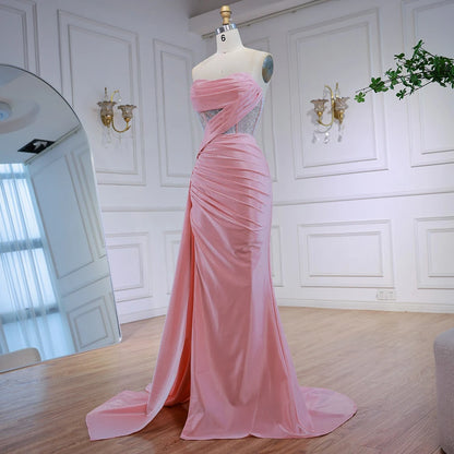 Elegant Pink Glitter Prom Dress with Slit LA72997 - SERENE HILL