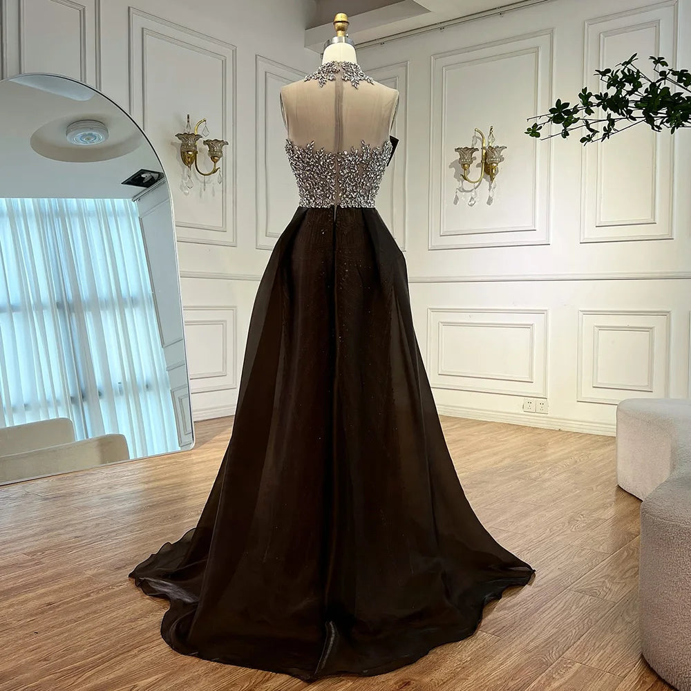 Luxury Beaded Arabic Evening Dress with Slit LA72769 - SERENE HILL