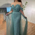 Serene Hill Nude Mermaid Elegant With Overskirt Off Shoulder Beaded Split Evening Dresses Gowns For Woman Party 2024 LA71728 - SERENE HILL