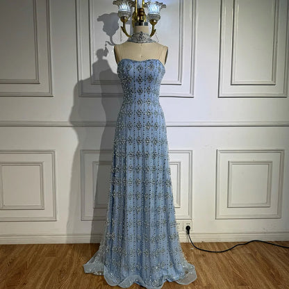 Luxury Nude Beaded Mermaid Evening Dress for Occasion Saudi LA72871 - SERENE HILL