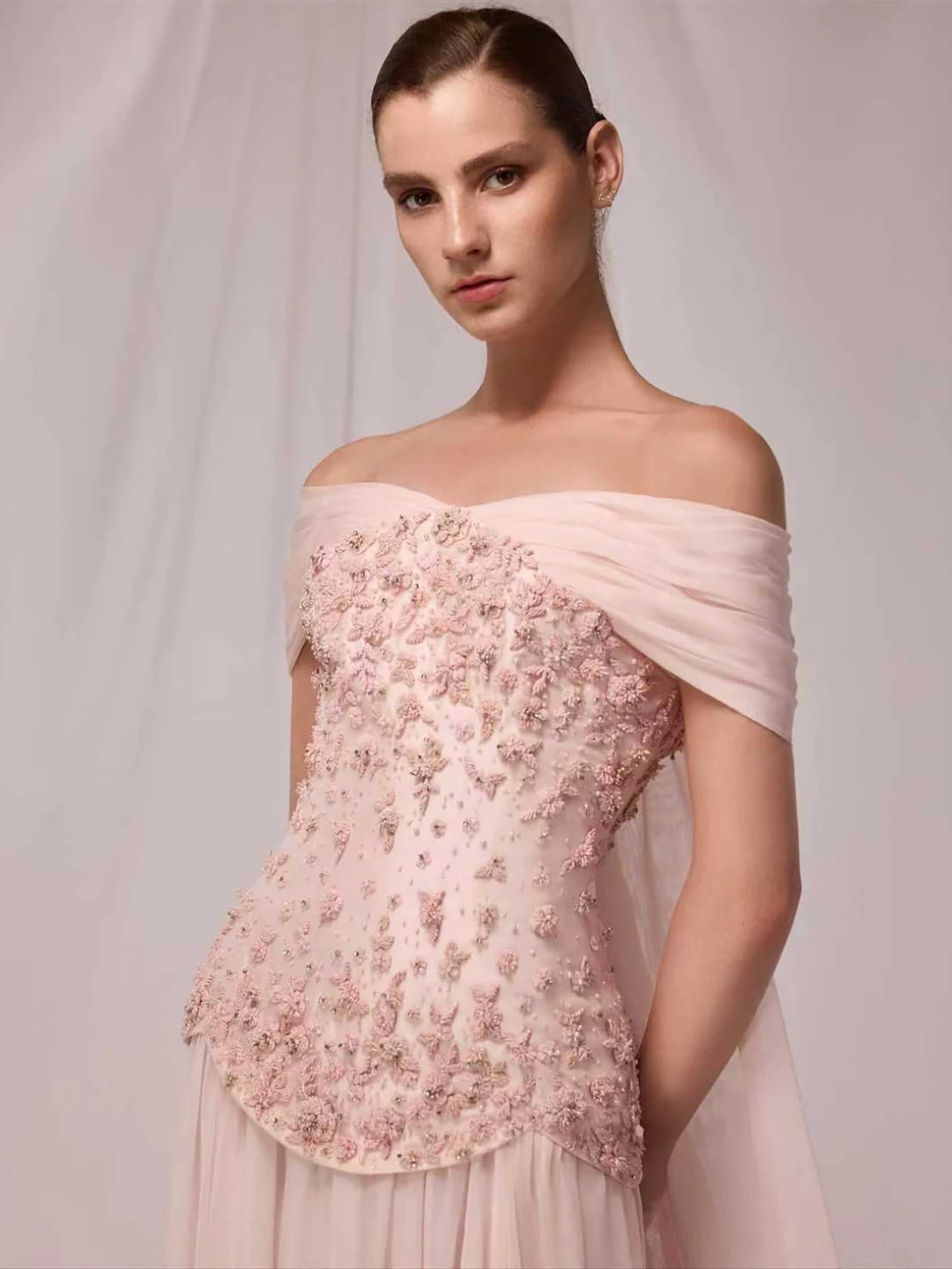 Luxury Pink A-Line Beaded Evening Dress LA73438 - SERENE HILL