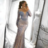 Luxury Dubai White Nude Mermaid Evening Dress With Long Sleeve LA72634 - SERENE HILL