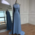 Elegant High Neck Evening Dress with Crystals and Long Cape LA73068 - SERENE HILL