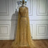 Luxury Gray Arabic Mermaid Evening Dress with Cape LA72180 - SERENE HILL
