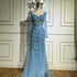 Serene Hill Arabic Sage Green Sweetheart Mermaid Pearls Beaded Luxury Dubai Evening Gown for Women&