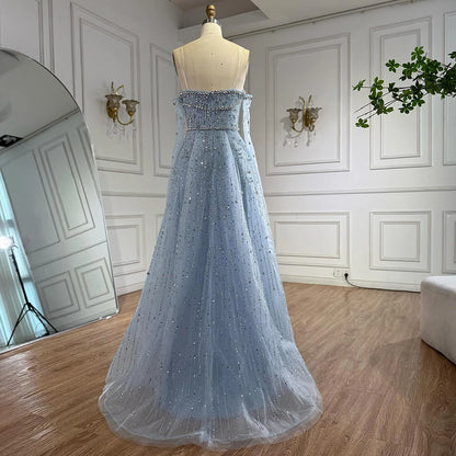 Luxury Nude Crystal Beaded A-Line Evening Dress with Split LA72949 - SERENE HILL