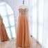 Luxury Nude Off Shoulder A-Line Beaded Evening Dress LA73038 - SERENE HILL