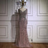 Luxury Nude Beaded Crystal Evening Dress with Long Sleeves LA73042 - SERENE HILL