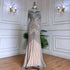 Luxury Blue Beaded Tassel Mermaid Evening Dress Dubai Style LA71986 - SERENE HILL
