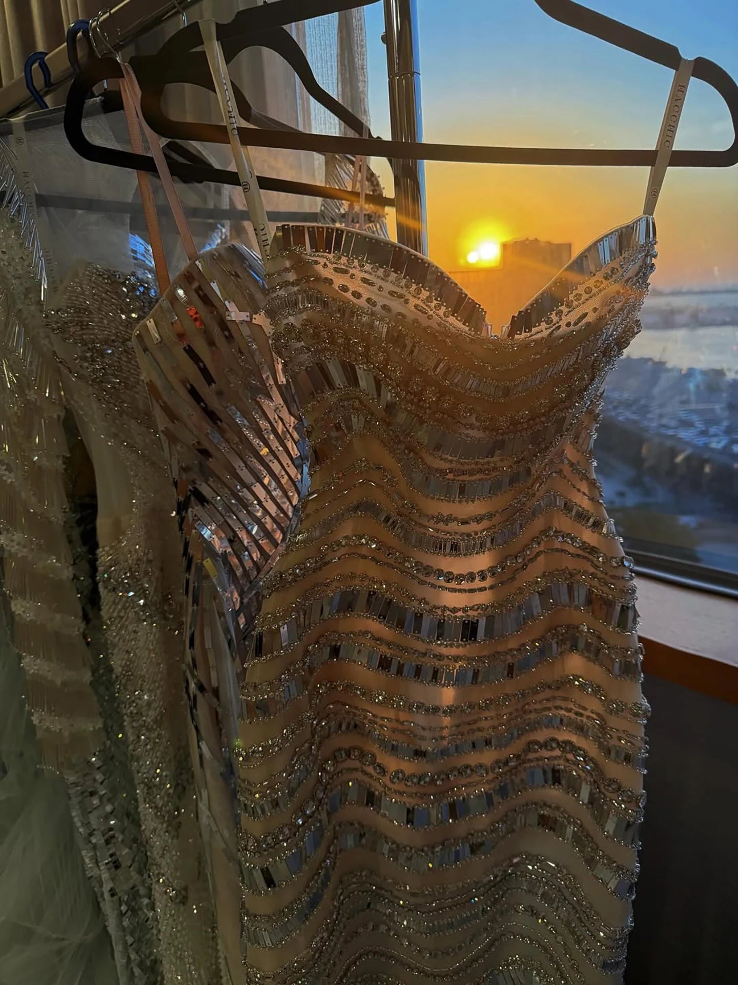 Luxury Silver Nude Beaded Mermaid Evening Dress LA73449 - SERENE HILL