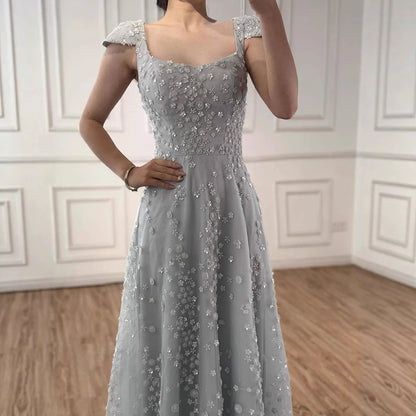 Luxury Pink Floral Appliqué Evening Dress with Open Back 2025 LA73119 - SERENE HILL