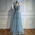 Elegant A-Line Beaded Evening Dress with Cape Sleeves LA73075 - SERENE HILL