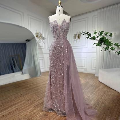 Nude Mermaid Spaghetti Straps Beaded Evening Gown 2025 LA72189 - SERENE HILL