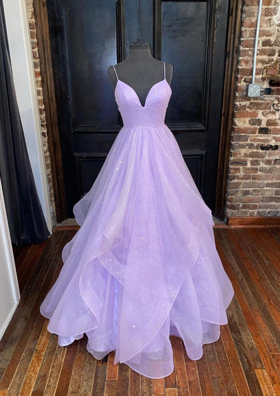 Serene Hill Arabic Lilac Elegant Spaghetti Strap Backless A-Line Prom Dress for Women | Wedding Party LA72676 - SERENE HILL