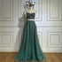 Luxury Dubai Customize Saudi Turquoise Two-Piece Evening Dress with High Split for Formal Occasion LA72786 - SERENE HILL