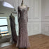 Luxury Black Silver Sequin Long Sleeve Mermaid Evening Dress LA73113 - SERENE HILL
