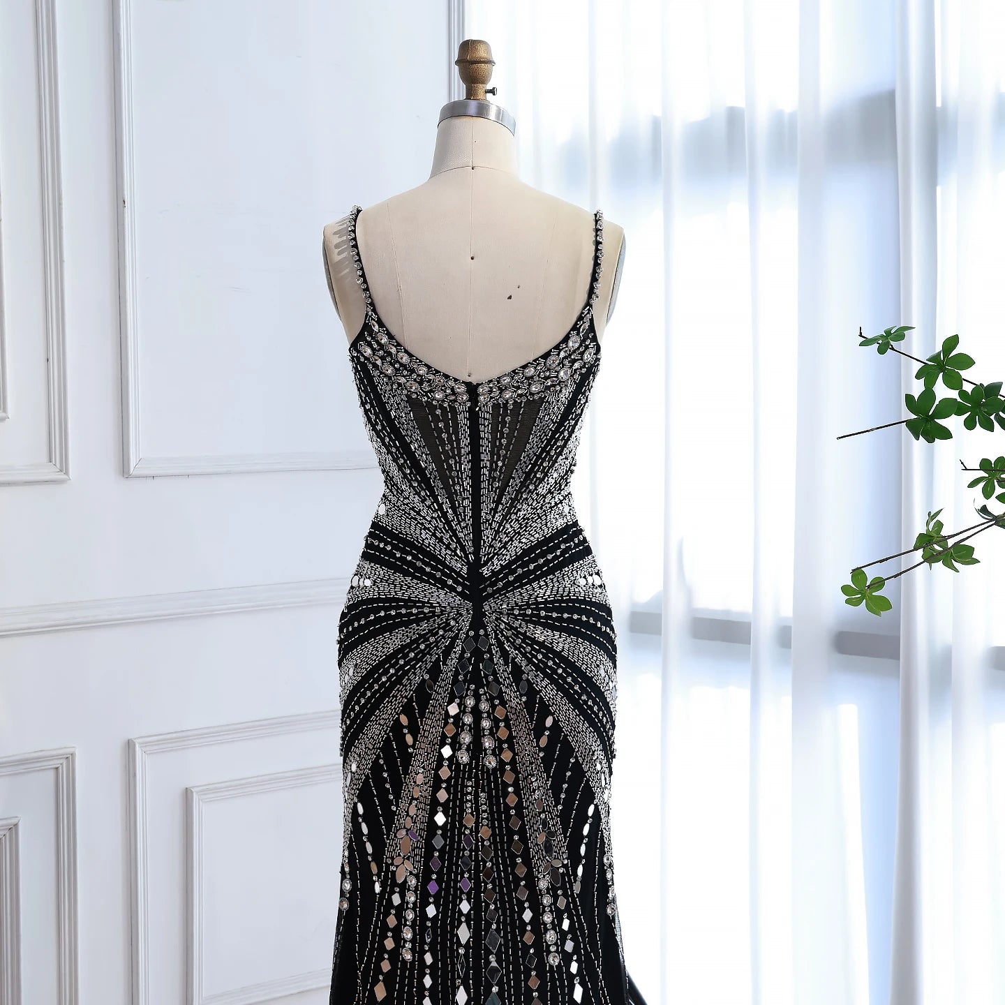 Luxury Nude Corset Beaded Mermaid Prom Dress LA72803A - SERENE HILL