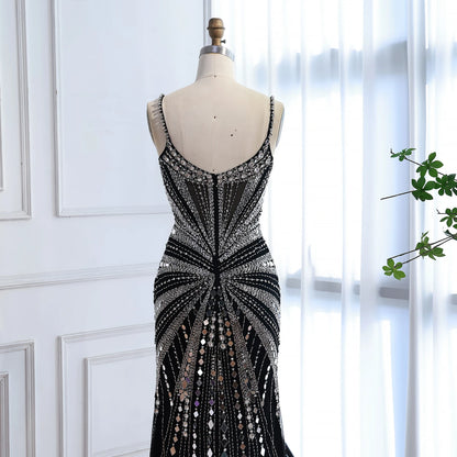 Luxury Nude Corset Beaded Mermaid Prom Dress LA72803A - SERENE HILL