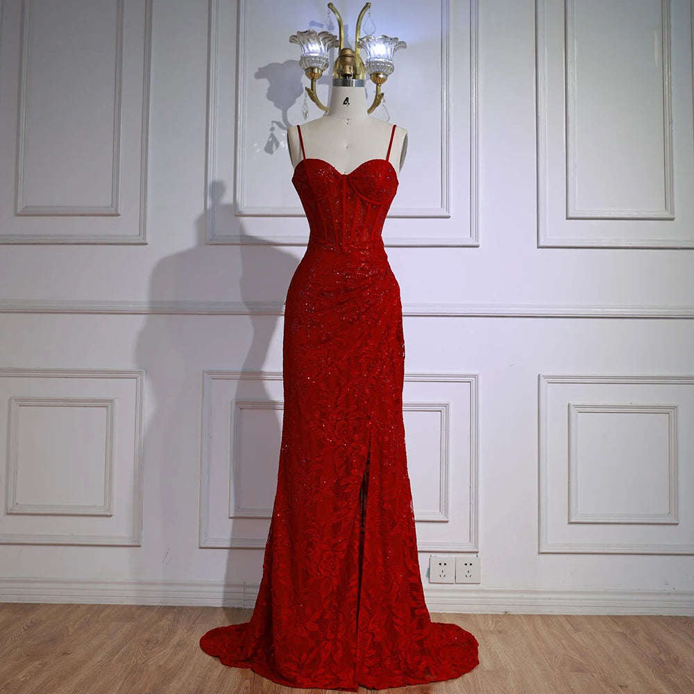 Elegant Red Prom Dress with Slit LA72998 - SERENE HILL
