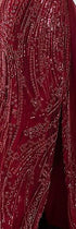Orange Beaded Evening Dress with Slit Spaghetti Straps LA72542 - SERENE HILL