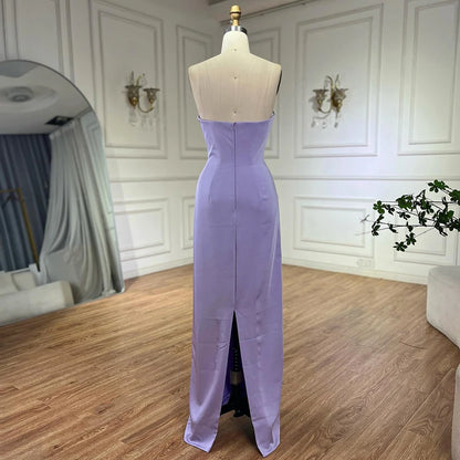 Lilac Elegant Evening Dresses with Luxury Beaded Long Cape Gown for Party LA72828 - SERENE HILL