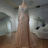 Muslim Nude Mermaid Evening Dress with Overskirt Split Beaded LA71995 - SERENE HILL