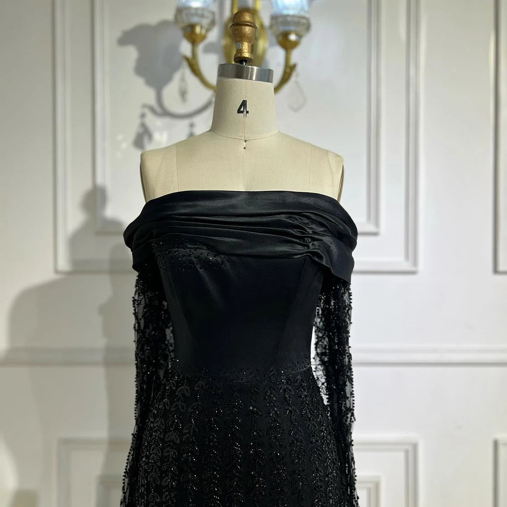 Luxury Designer Black Evening Dress LA72969 - SERENE HILL