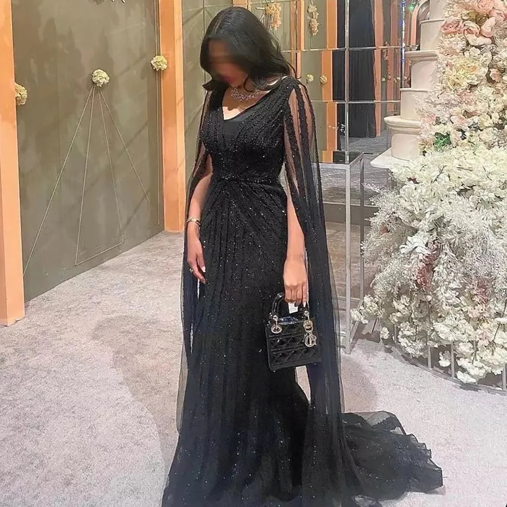 Mermaid Evening Dresses with Cape Sleeves 2025 LA71889 - SERENE HILL