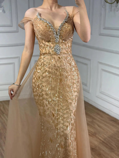 Serene Hill Pink Beaded Off Shoulder Evening Dress LA73413 - SERENE HILL