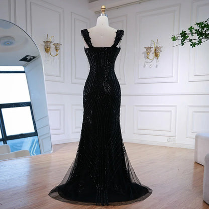 Luxury Silver Gray Off Shoulder Mermaid Evening Dress LA73018 - SERENE HILL
