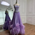 Luxury Lilac Beaded Evening Dress with Floral Train LA72913A - SERENE HILL
