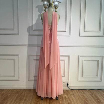 Luxury Lilac Elegant Evening Dress Flowing Skirt LA73165 - SERENE HILL