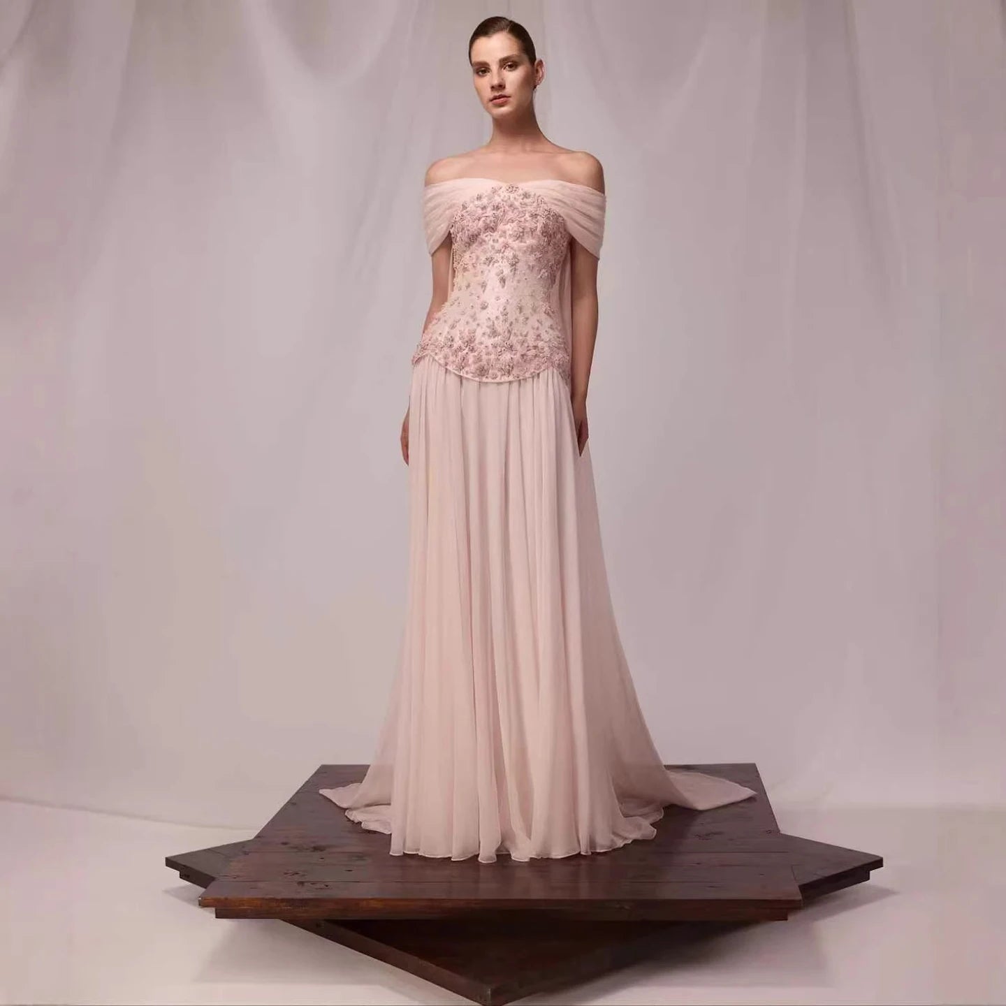 Luxury Pink A-Line Beaded Evening Dress LA73438 - SERENE HILL