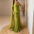 Luxury Olive Green Mermaid Evening Dress with Cape LA73165A - SERENE HILL