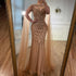 Luxury Nude Beaded Mermaid Evening Dress with Cape LA72814 - SERENE HILL