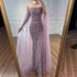 Luxury Nude Beaded Evening Dress with Long Cape Sleeves LA72714A - SERENE HILL
