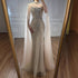 Luxury Dubai Nude Mermaid Evening Dress with Cape Sleeves LA73195 - SERENE HILL