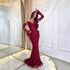 Luxury Wine Red Lace Beaded Mermaid Evening Dress LA73341 - SERENE HILL