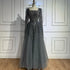 Luxury Gray A Line Beaded Evening Dress for Women LA73088 - SERENE HILL