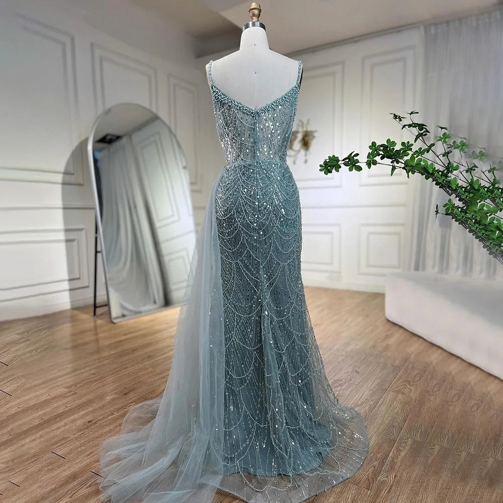 Nude Mermaid Spaghetti Straps Beaded Evening Gown 2025 LA72189 - SERENE HILL