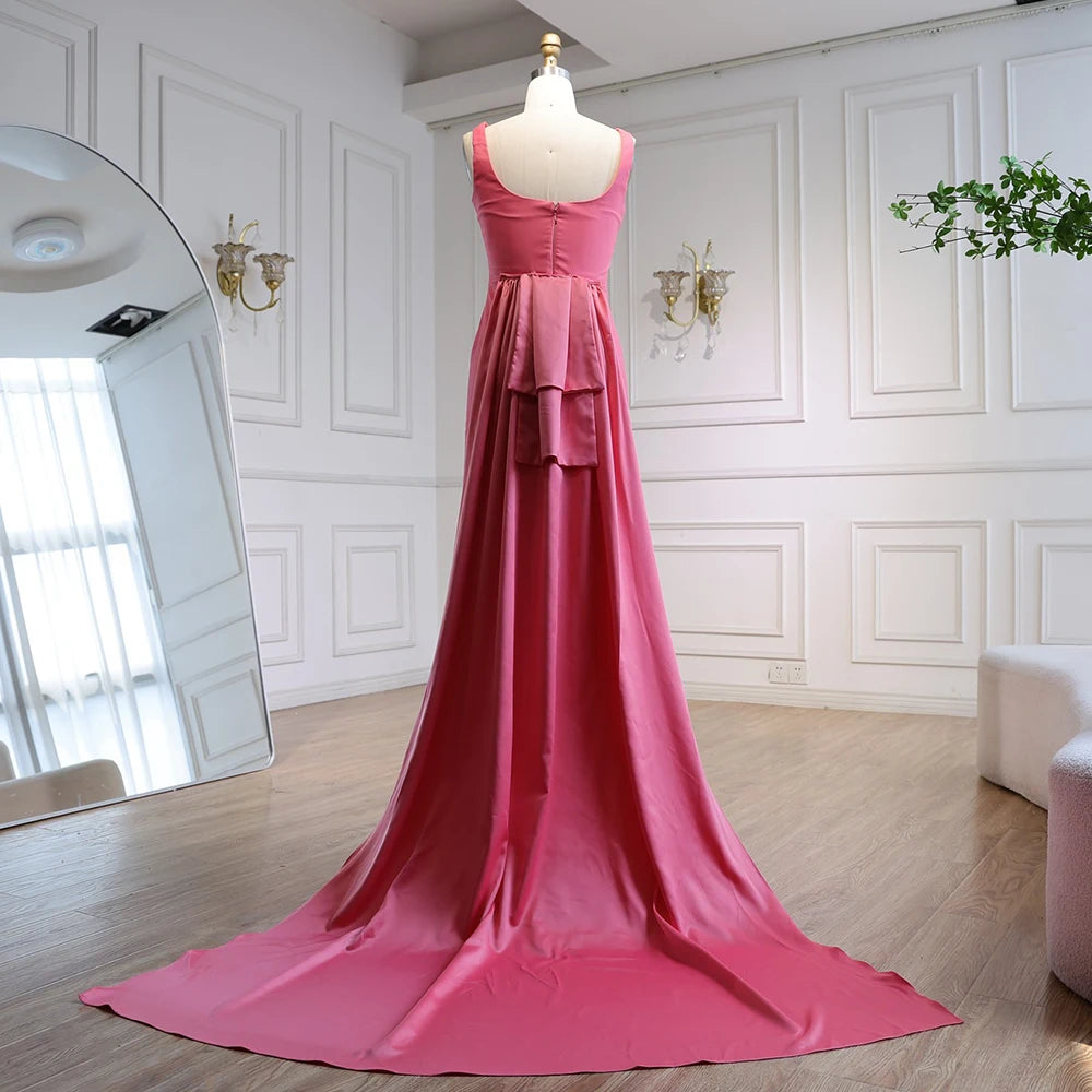 Elegant Coral Pink Butterfly Beaded Evening Dress LA72497 - SERENE HILL