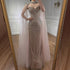 Luxury Arabic Nude Beaded Evening Dress with Cape Sleeves LA73173 - SERENE HILL