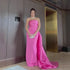 Pink Elegant Satin Evening Dress Gown with Back Slit LA72920 - SERENE HILL
