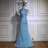 Luxury Mint Beaded Satin Mermaid Evening Dress with LA72797 - SERENE HILL