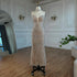 White Nude Beaded Evening Dress with Spaghetti Straps LA72047D - SERENE HILL