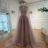 Luxury Modest Blue Beaded Evening Dress with Cape LA73059 - SERENE HILL