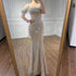 Luxury Sage Green Pearls Beaded Mermaid Evening Dress Off Shoulder LA73148 - SERENE HILL