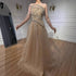 Luxury Nude Crystal Beaded A-Line Evening Dress with Split LA72949 - SERENE HILL
