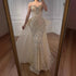 Luxury Pink Crystal Beaded Mermaid Evening Dress with Overskirt LA73143 - SERENE HILL
