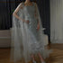 Dubai Luxury Feathers Lilac Evening Dress with Cape Sleeves LA71841 - SERENE HILL
